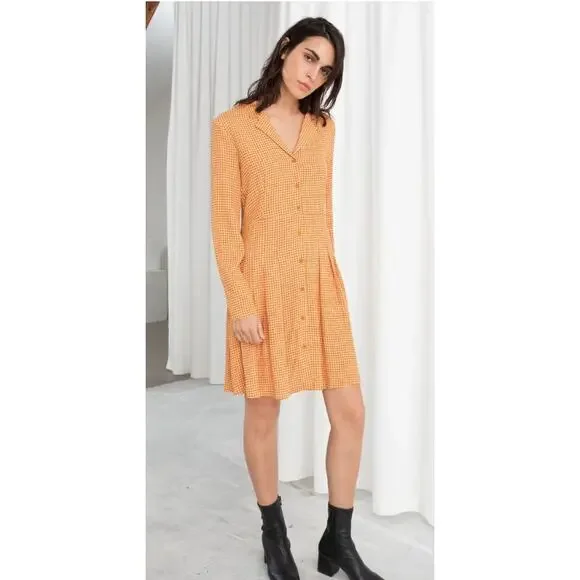 & Other Stories | Dresses | Other Stories Houndstooth Drop Waist Pleated Long Sleeve Dress Orange Size 2 | Poshmark & Other Stories | Dresses | Other Stories Houndstooth Drop Waist Pleated Long Sleeve Dress Orange Size 2 | Poshmark